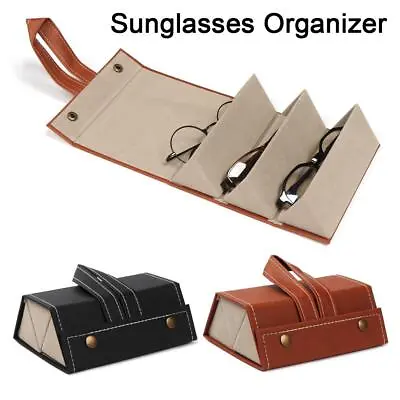 Portable Glasses Organizer Sunglasses Case Eyeglasses Holder Storage Box • £9.34