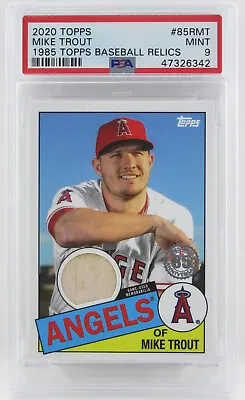 2020 Topps 1985 Baseball Relics Mike Trout Game-Used Bat Memorabilia PSA MINT 9 • $145