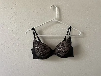 Victoria's Secret Angels Secret Embrace Wireless Black Lace Bra 34C • $15.40