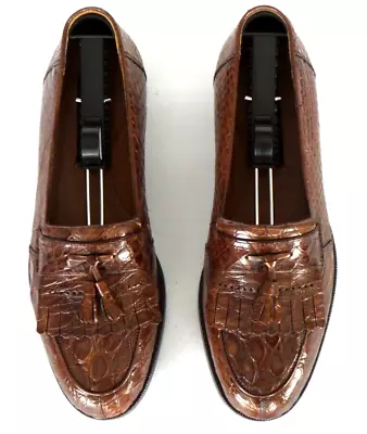 NICE! $1000+ MEZLAN PLATINUM Genuine Crocodile Alligator Boots Loafers Shoes 8 • $349.99