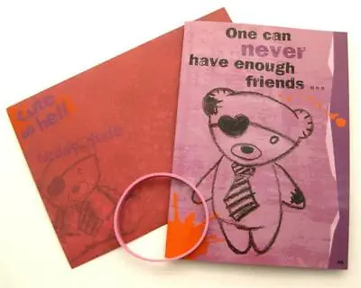 £2.90 • Buy Birthday Greetings Cards Dark Dudes Teddy Dude Card With Friendship Bracelet