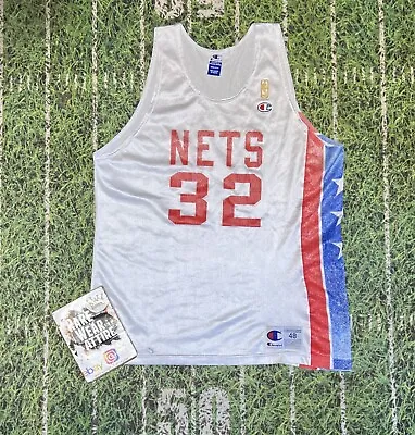 $65 • Buy Vtg Champion NBA New York Nets Julius Erving Gold Logo Basketball Jersey 5978