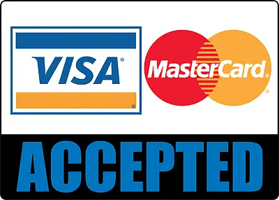 VISA/MASTERCARD ACCEPTED STOREFRONT WINDOW RETAIL | Adhesive Vinyl Sign Decal • $8.99