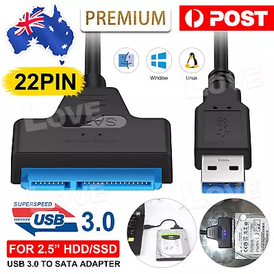 $8.45 • Buy USB 3.0 To SATA External Converter Adapter Cable Lead For 2.5  HDD SSD SATA III