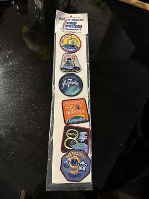 Vintage Package Of 6 Mercury Emblems Patches Kennedy Space Center Florida Nos • $29.99