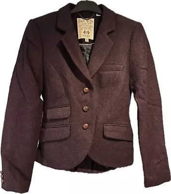 Jack Wills Plum Tweed Blazer Size 10  • £20