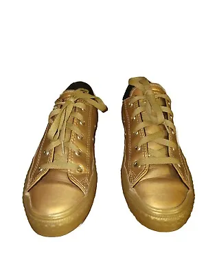 Converse 1.5 Kids Low Top Shoes Gold Bronze Metallic • $20