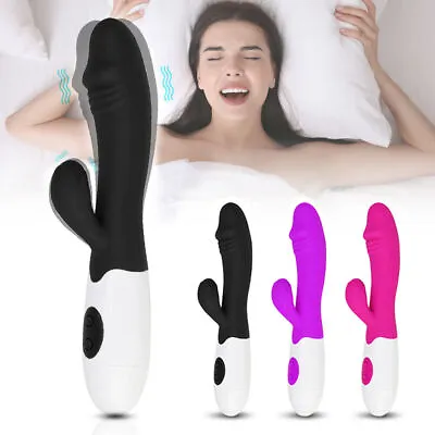 30-Speed Vibrator Rabbit Dildo G-Spot Clit Massager USB Adult Sex Toy For Women • $22.95