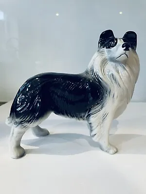 Vintage Melba Ware Border Collie Dog Ceramic Figurine Ornament 19cm Tall • £20