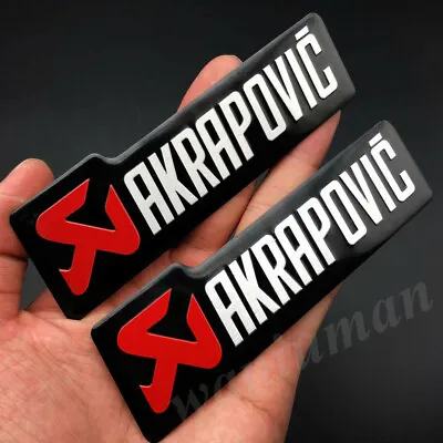 2pcs Metal AKRAPOVIC Exhaust Heat Resistant Foil Car Emblem Badge Decals Sticker • $12.90