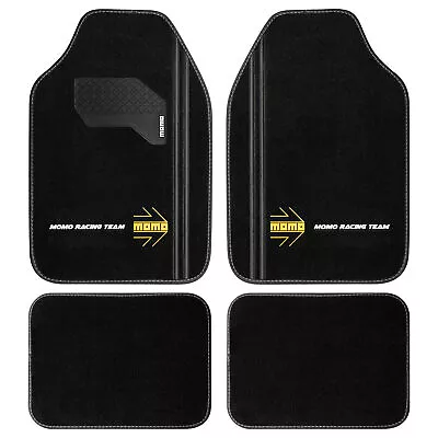 Momo Racing Team Sport Black Car Floor Mats - Universal Fitment Full Set Of 4 • $41.88