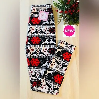 NEW Toddler Girl Large Age 6-9 Winter Snowflake Leggings (Feel Soft As Lularoe) • $1.99