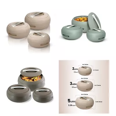 £44.88 • Buy 3pc Gourmet Hot Pot Food Warmer Thermal Insulated Casserole Serving Dish & Lid