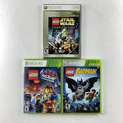 $23.95 • Buy Xbox 360 LEGO Bundle Lot Star Wars: The Complete Saga LEGO Batman The LEGO Movie
