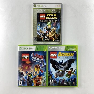 $23.95 • Buy Xbox 360 LEGO Bundle Lot Star Wars: The Complete Saga LEGO Batman The LEGO Movie