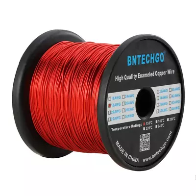 BNTECHGO 18 AWG Magnet Wire 3.0 Lb 0.0393  Red • $90.49