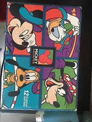 £50 • Buy Vintage Pinnacle Mickey Unlimited Custom Golf Balls 9/12 Mickey Mouse