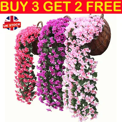 Artificial Fake Hanging Flowers Garland Vine Plant Home Garden Decor Outdoor UK • £3.59