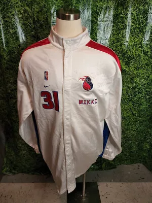 2001-02 Detroit Pistons Basketball #31 Mikki Moore Worn Warmup Jacket Size 3XL+4 • $225