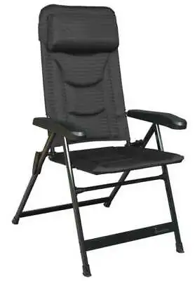 Isabella Bele Padded Luxury Folding Camping / Caravan Awning Chair - Black • £84.99