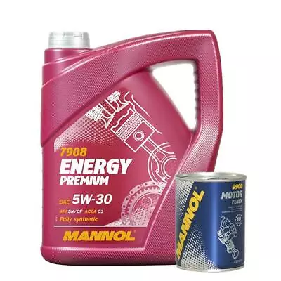 5L Mannol Premium 5w30 Fully Synthetic Longlife Engine Oil + Engine Flush • £23.99