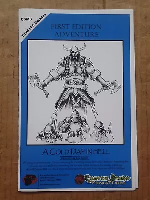 Pacesetter Games 1st Ed Adv CSM3 Cold Day In Hell Center Stage GaryCon NTRPG BX • $49.99