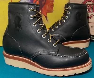 Chippewa Men Size 5 1/2 E Usa Made Leather New Vintage Vibram Wedge Sole Boots • $28
