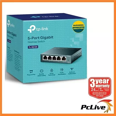 $36.50 • Buy NEW TP-Link TL-SG105 V6 5-Port 1000Mbps Gigabit Desktop Switch Ethernet Steel