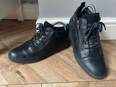 Calvin Klein Black Trainers Uk 6.5 Eur 40 Leather Black School Shoes • £18.99