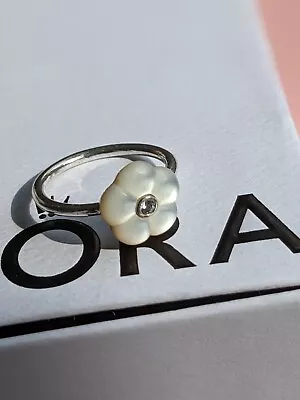 Genuine Pandora Mother Of Pearl Flower Ring Size 50 • £26