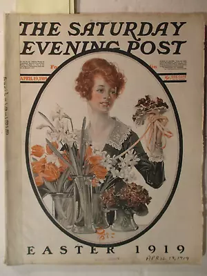 1919Apr Saturday Evening Post JC Leyendecker Cover James Montgomery Flagg Illus • $25.59