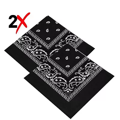 2-Pack Bandana 100% Cotton Paisley Print Double-Sided Scarf Head Neck Face Mask • $3.98