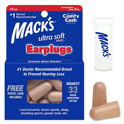 Mack's Ultra Soft Foam Earplugs 10 Pairs • £10.61