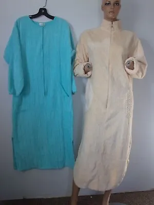 Vtg Lot Of 2 Chenille Robes Stan Herman & Adonna Size S & M Wear Or Cutters • $35