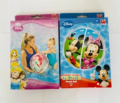 Inflatable Blow Up Kids Beach Ball Mickey Mouse/ Princess Beach Ball 51cm X 20cm • £9.99
