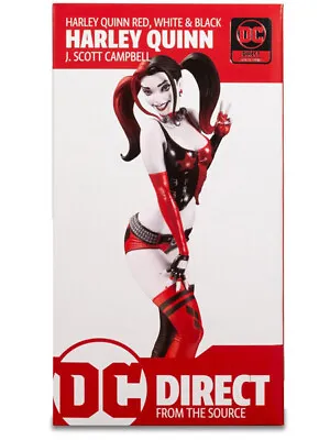 McFarlane Toys DC Harley Quinn Red White Black By J. Scott Campbell 1:10 Statue • $99.99