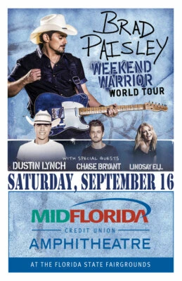 $13.99 • Buy Brad Paisley Replica 2017 Concert Poster