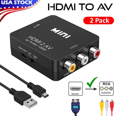 $7.37 • Buy HDMI To AV Converter HD Adapter Hdmi To RCA Composite Video Converters Adapter