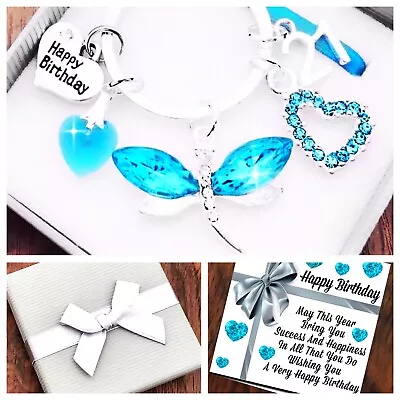 £3.99 • Buy 13th 15th BIRTHDAY Gift, AQUA DRAGONFLY, Keyring 40th 50th 60th 65th 70th 80th
