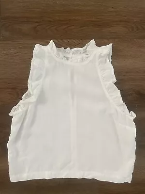 Cloth & Stone White Sleeveless Ruffled Top Size Small • $15