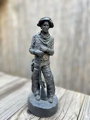 Vintage Michael Garman Western Cowboy W/ Rifle Sculpture 9 Inch Good Condition • $20