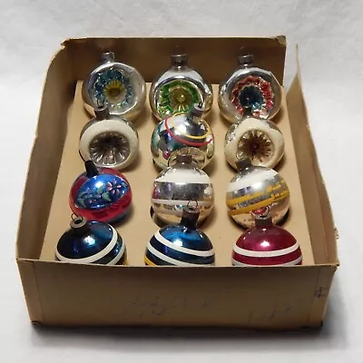 Vintage Mercury Glass Christmas Ornaments Lot Of 12 • $24.50