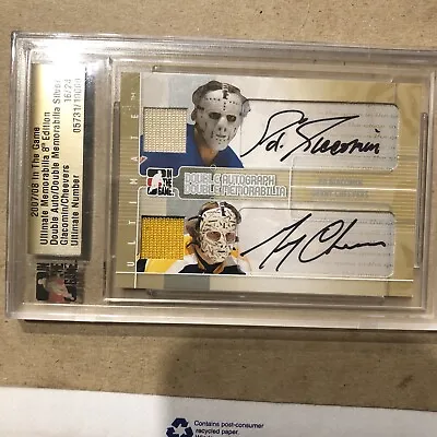 Giacomin/Cheevers 2007-08 ITG Ultimate Memorabilia Double Auto/Jersey Silver /24 • $99.99