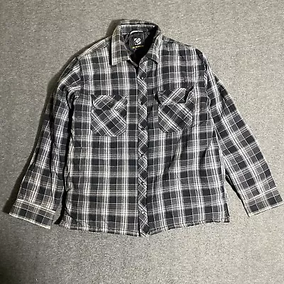 BC Clothing Flannel Shacket Men’s XL Plaid Long Sleeve Button Insulated Quilted • $19.98