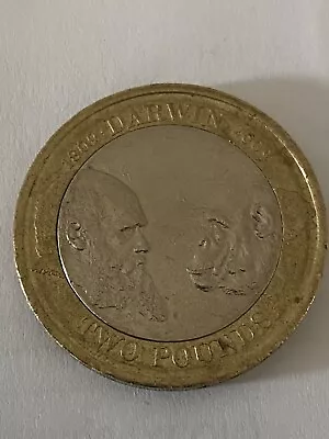  £2 Pound Charles Darwin Coin Circulated 2009 In Fair Condition  • £3