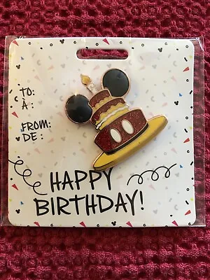 Mickey Mouse Happy Birthday Cake Pin Disney 2020 Glitter NEW • $17