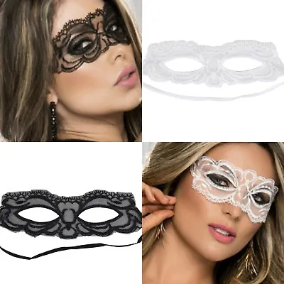 Eye Mask Venetian Masqurade Ladies Women Lace Ball Prom Party Halloween Costume • £2.99