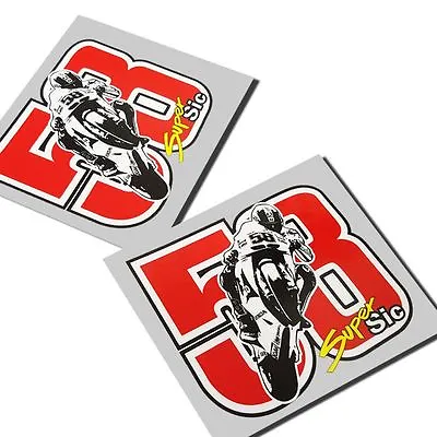 MARCO SIMONCELLI 58 MOTO GP `ART` Stickers Motorcycle Decals Graphics X 2 • $7.32