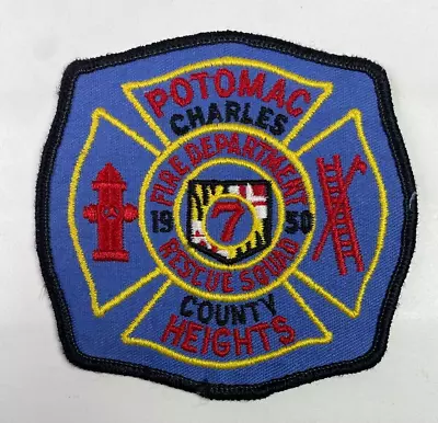 Potomac Heights Fire Rescue Squad 7 Charles County Maryland MD Patch R2 • $18.99