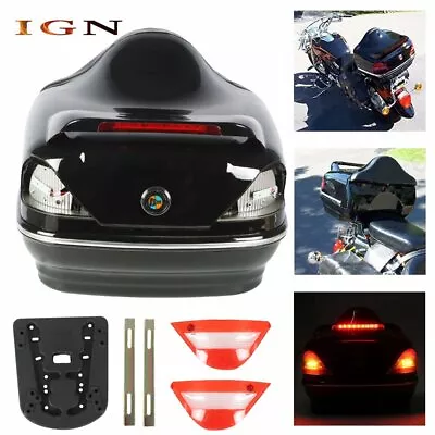 Universal Motorcycle Tour Pack Trunk Luggage Tail Box Pack W/ Tail Light Lock US • $59.89